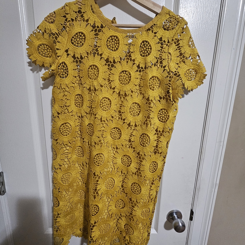 Loft Yellow Lace Formal Dress